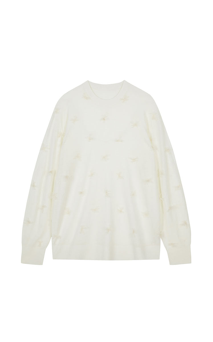 Sweater / JNBY 3D Floral Loose Knit Sweater