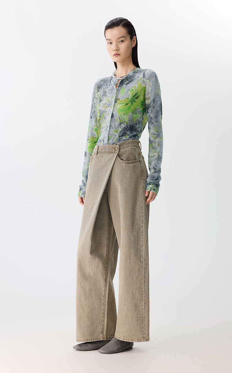 Sweater / JNBY Watercolor Floral Cropped Cardigan