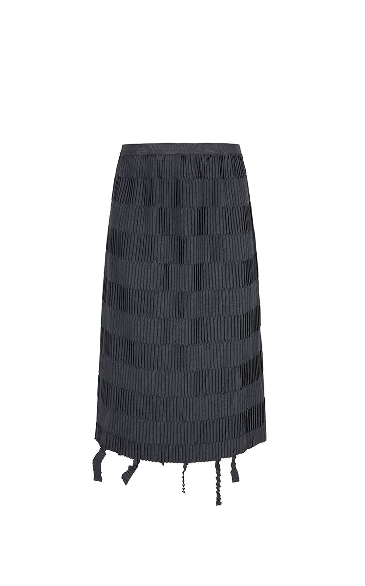 Skirt / JNBY Textured Pleated Midi Skirt