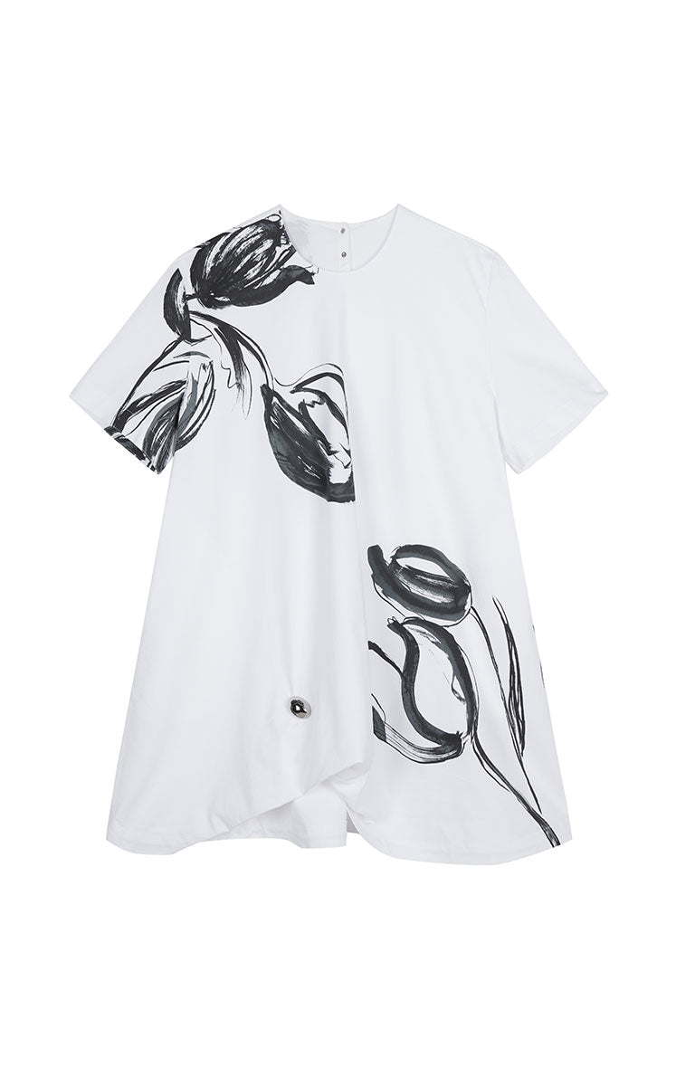Dress / JNBY Tulip Print A-Line Dress
