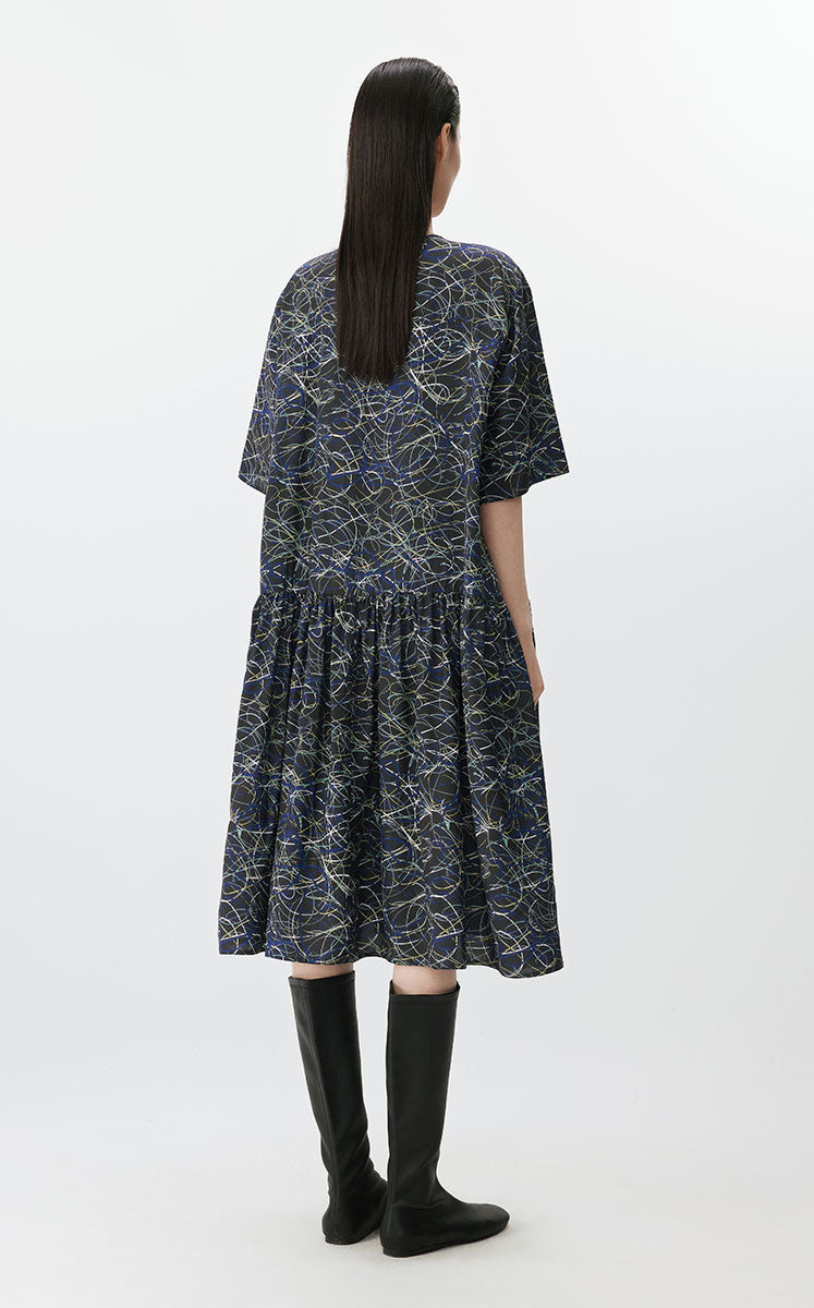 Dress / JNBY Urban Line Print Silk-viscose Dress
