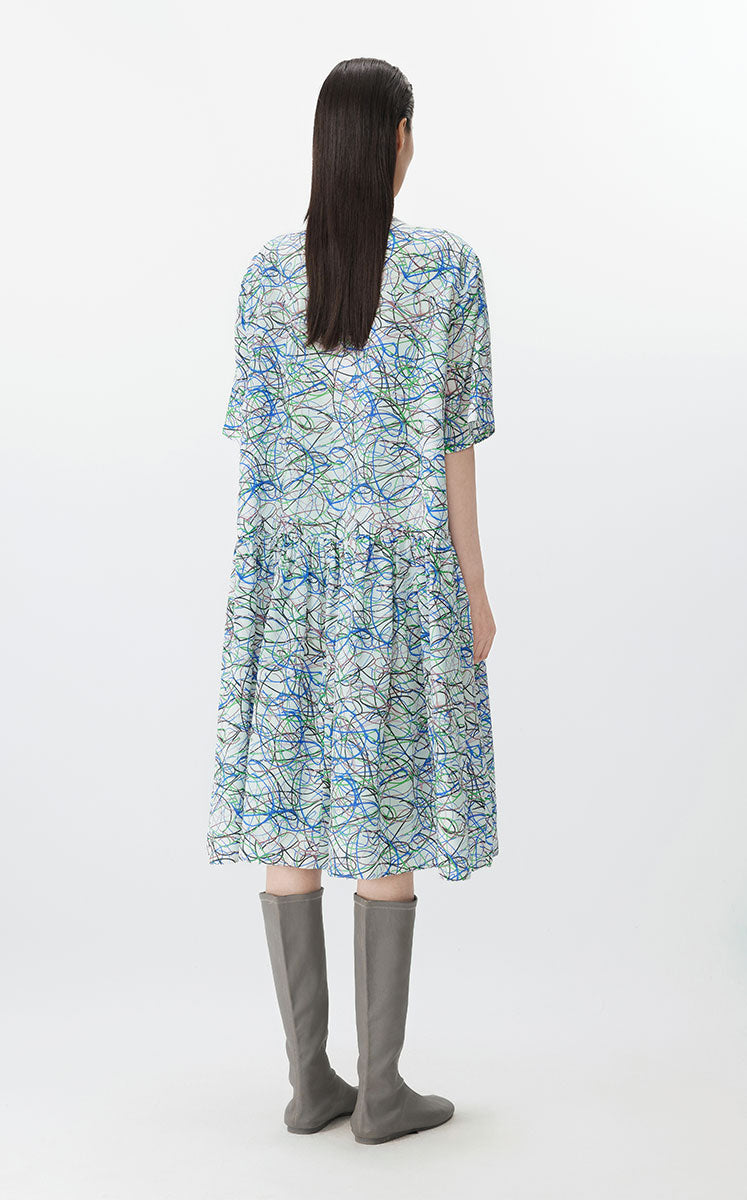 Dress / JNBY Urban Line Print Silk-viscose Dress
