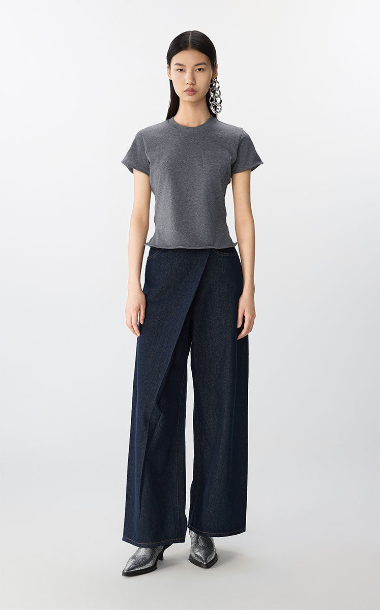 T-shirt / JNBY Twisted Detail Cotton Tee Gery