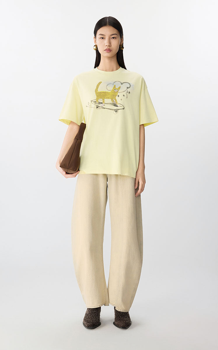 T-shirt / JNBY Ceramic Cat Tee Yellow