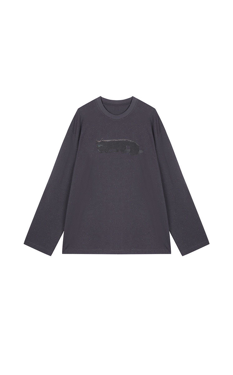 T-Shirt / JNBY Relaxed-Fit Ceramic Cat Long Sleeve Tee
