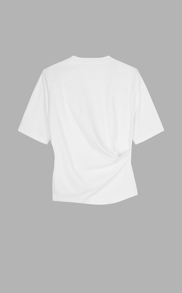 T-Shirt / JNBY Waist Pleated Sculpting Tee White