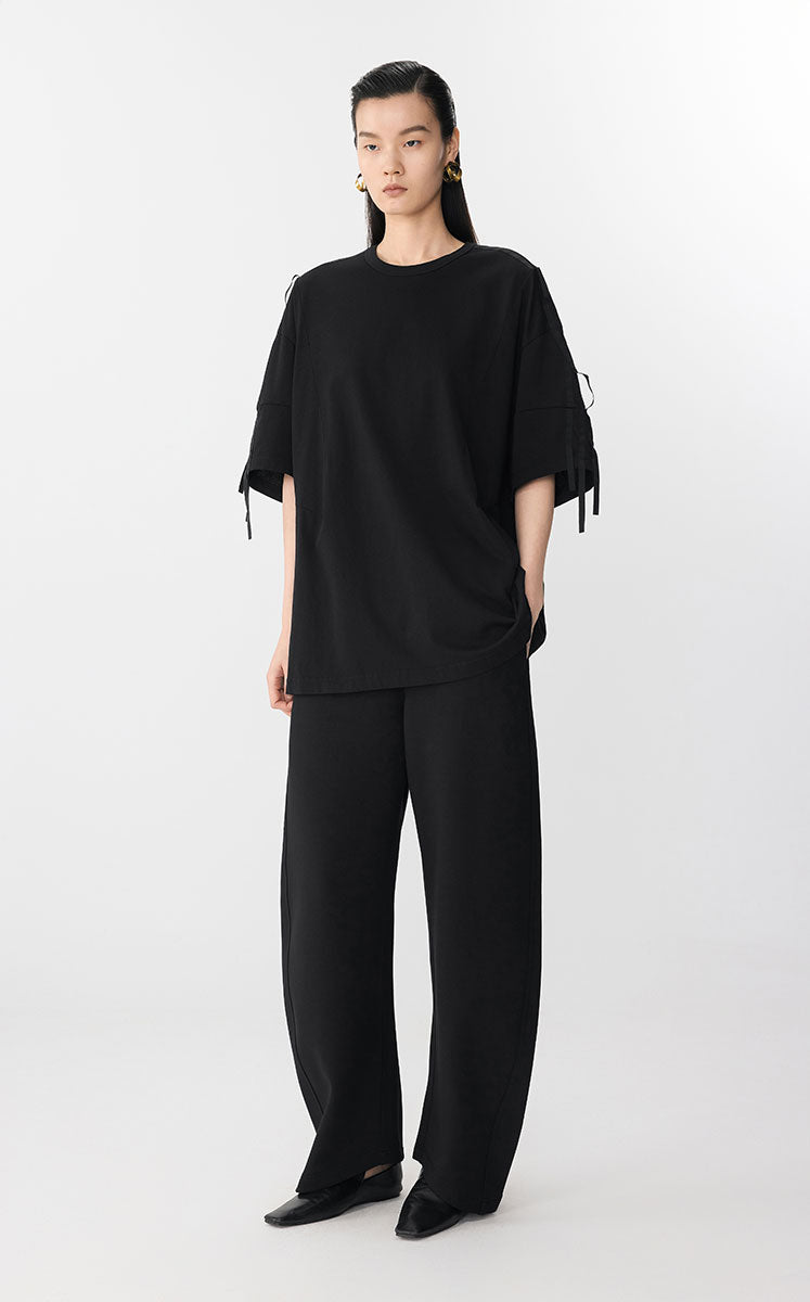T-Shirt / JNBY Oversized Cotton Tie-Detail Tee