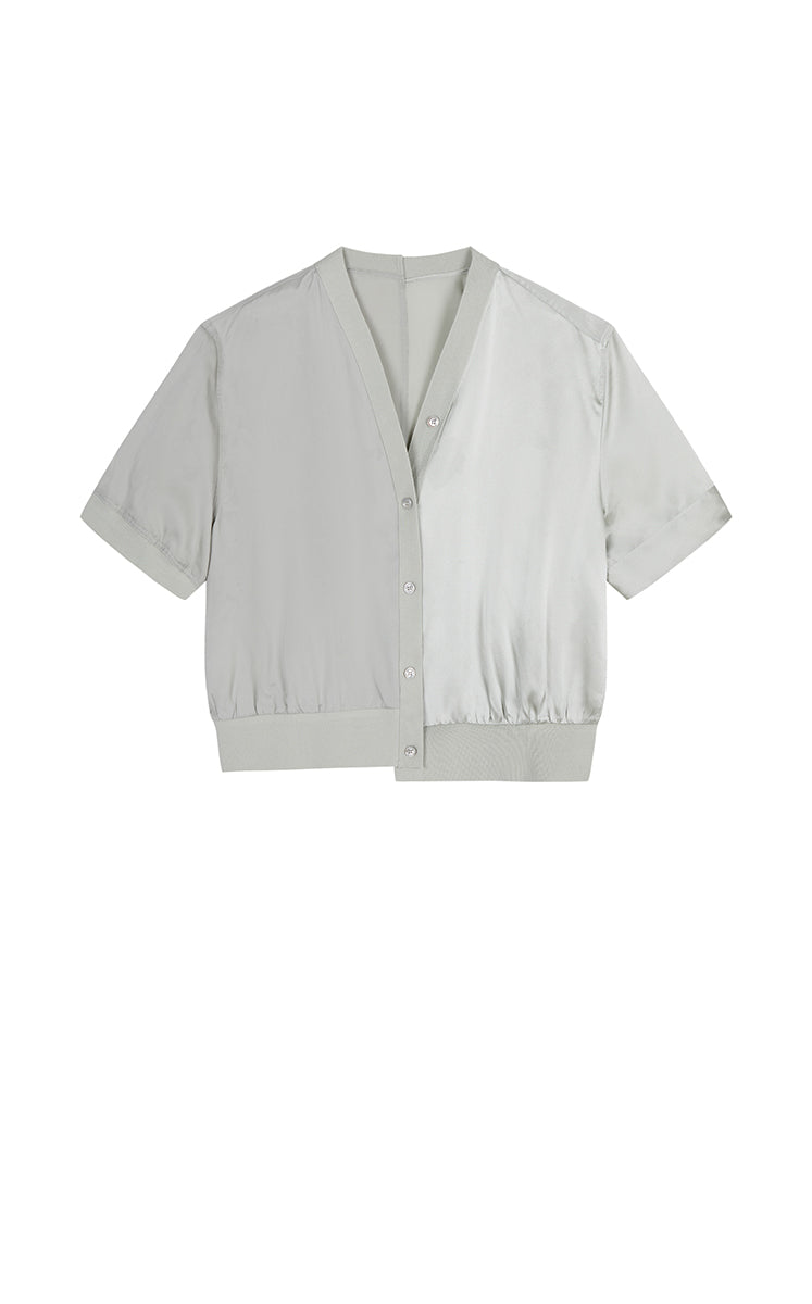 Shirt / JNBY Asymmetric Silk Panel Shirt