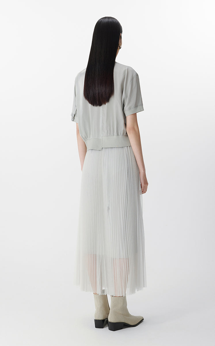 Shirt / JNBY Asymmetric Silk Panel Shirt