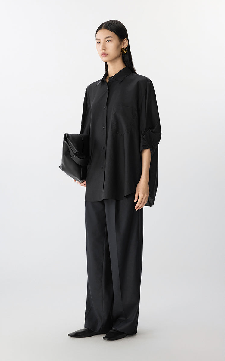 Shirt / JNBY Oversized Cotton-Silk Shirt