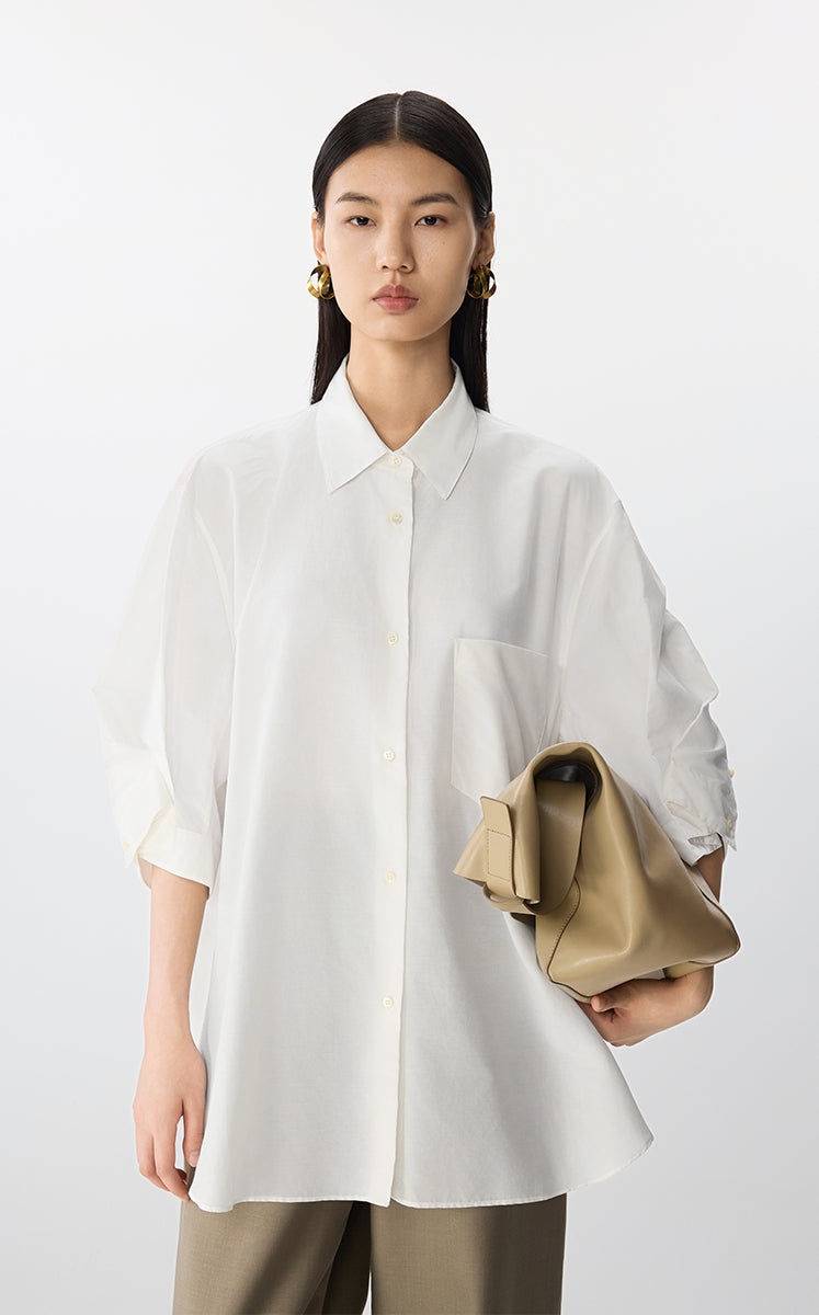 Shirt / JNBY Oversized Cotton-Silk Shirt