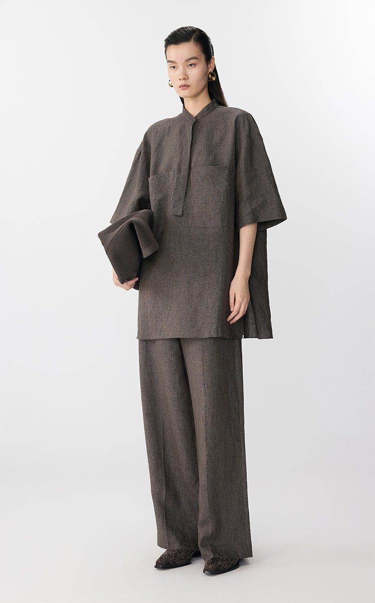 Shirt / JNBY Oversized Linen Short Sleeve Top