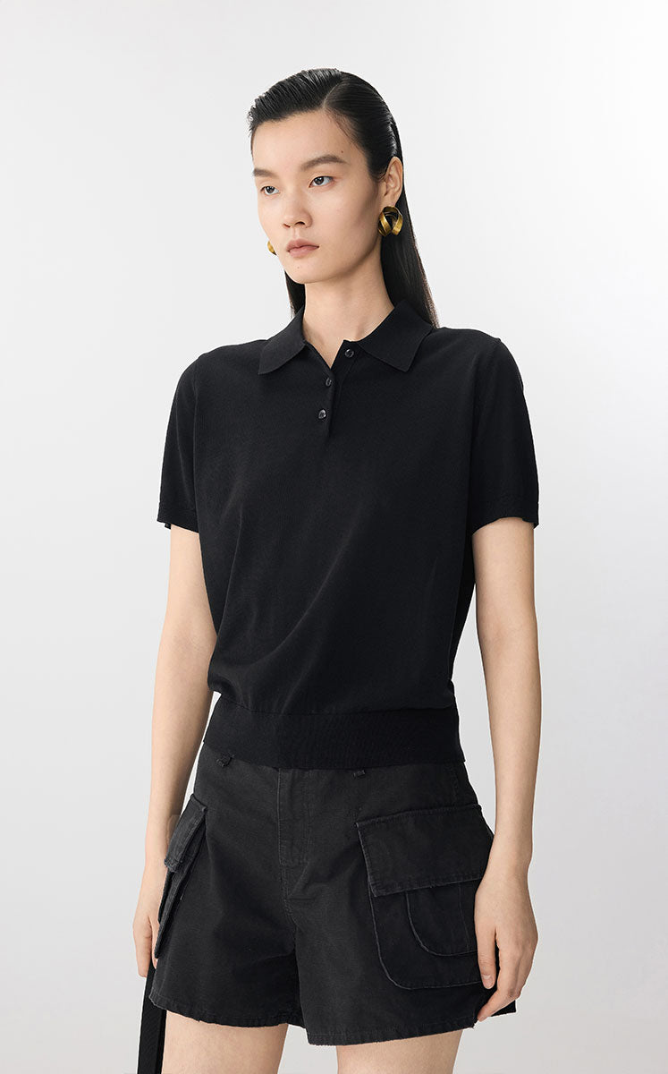 Sweater / JNBY Cotton Acetate Polo Knit