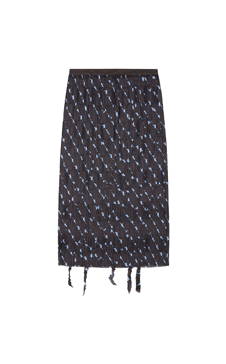 Skirt / JNBY Pleated Floral Print Midi Skirt