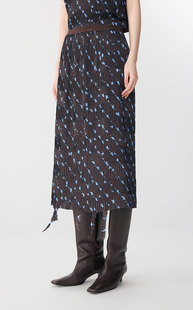 Skirt / JNBY Pleated Floral Print Midi Skirt
