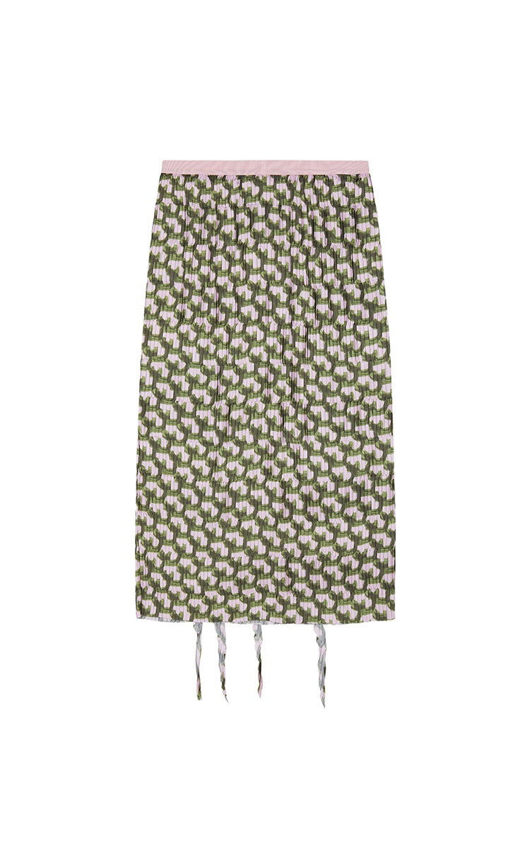 Skirt / JNBY Pleated Floral Print Midi Skirt Grey