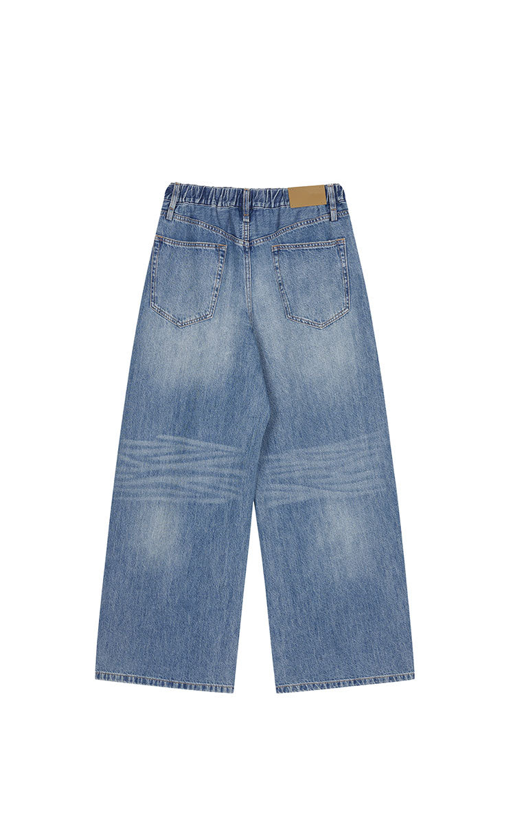 Pants / JNBY Wide-Leg Rolled Denim Trousers