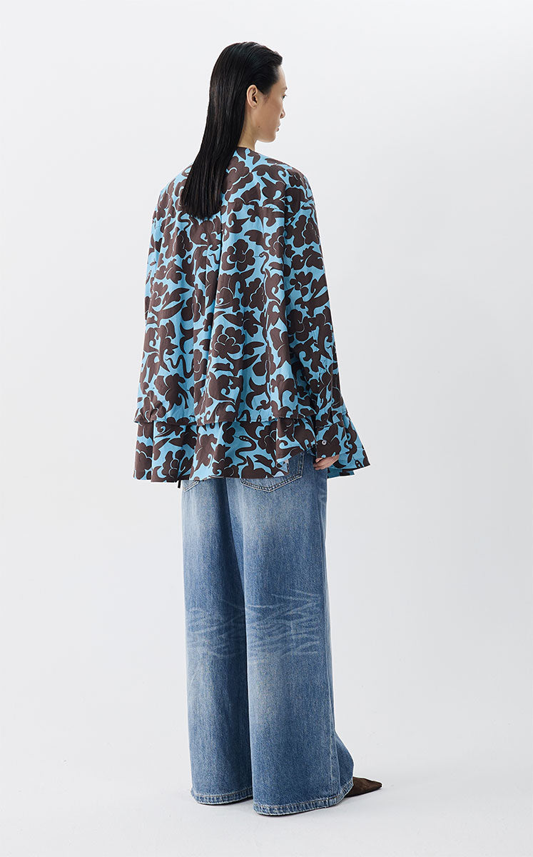 Pants / JNBY Wide-Leg Rolled Denim Trousers