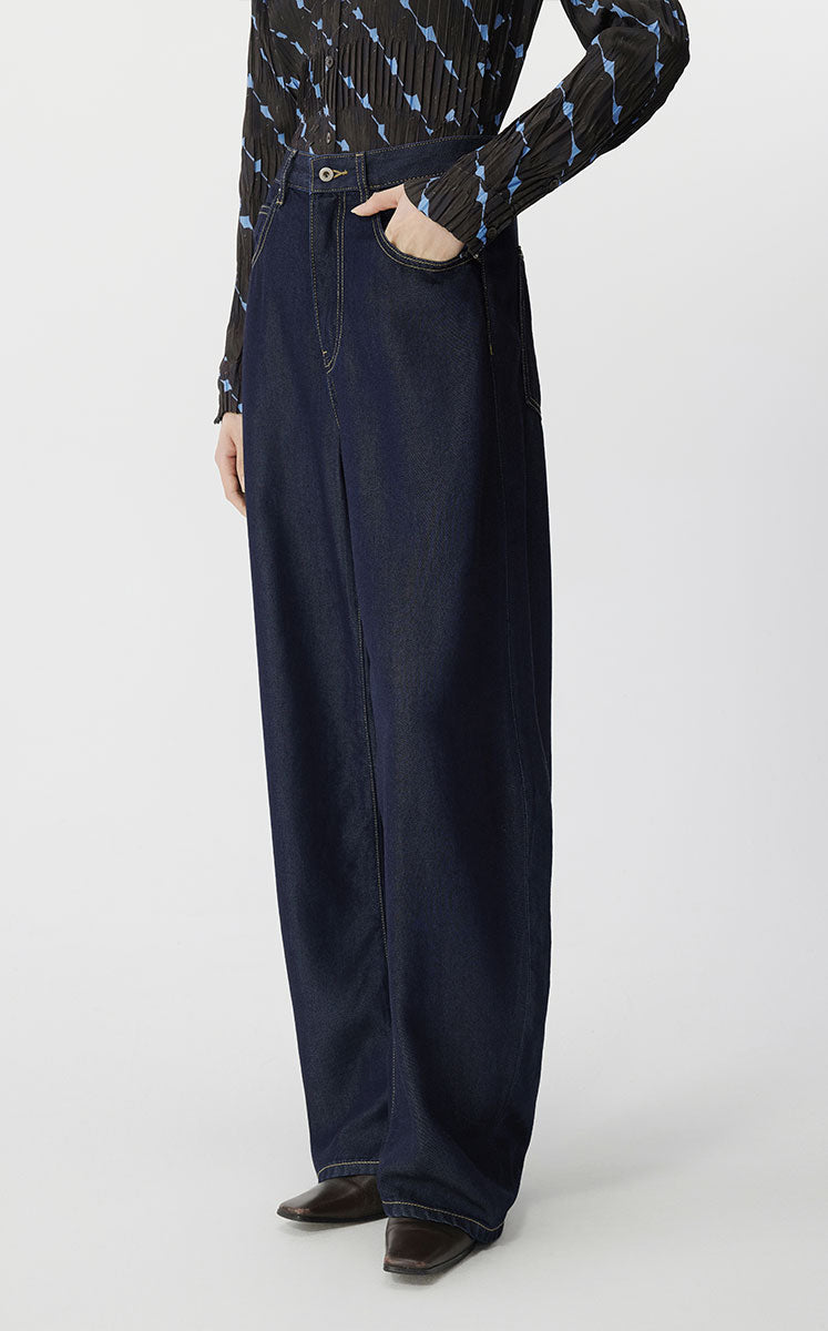 Pants / JNBY Eco-Friendly Banana-Cut Denim Trousers