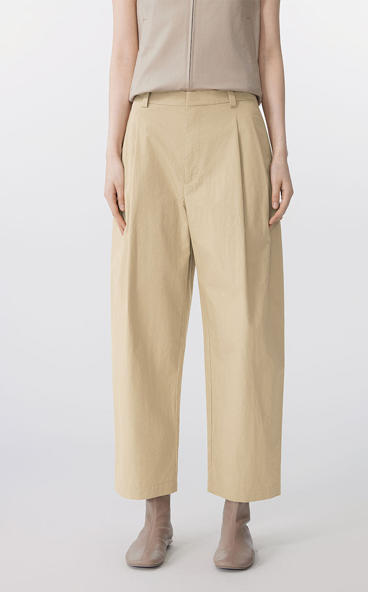 Pants / JNBY Organic Jacquard Tapered Cropped Pants Brown