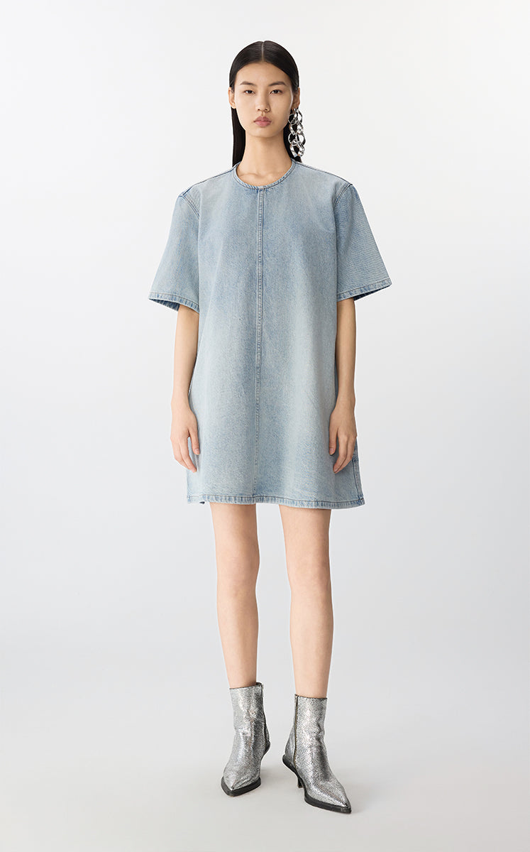 Dress / JNBY A-Line Short Sleeve Dress Light Blue