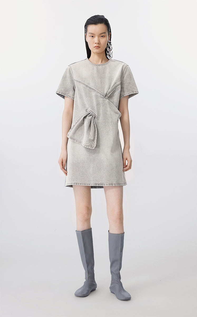 Dress / JNBY 3D Floral Short Sleeve Dress Grey