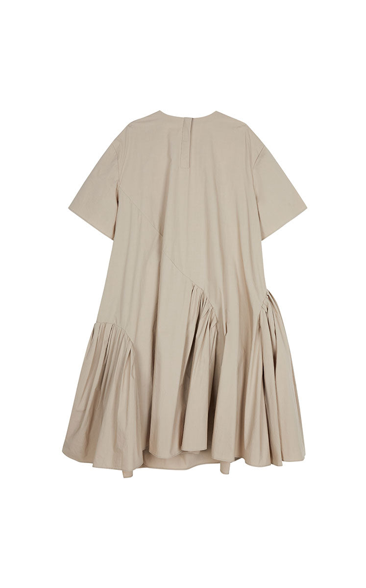 Dress / JNBY Cotton Pleated Waist Short Sleeve Dress