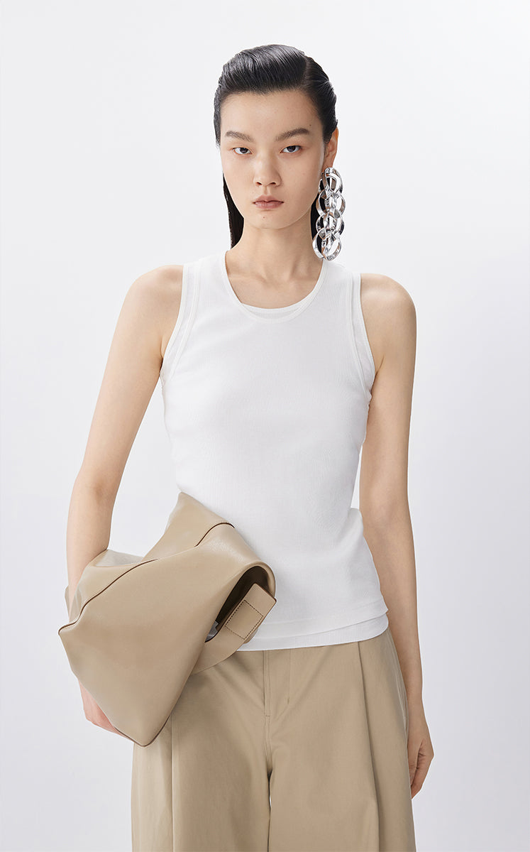 Vest / JNBY Slim Fit Cotton Ribbed Tank