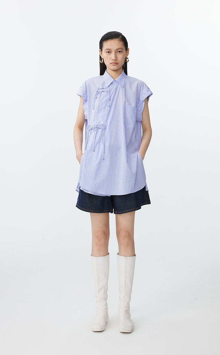Shirt / JNBY Sleeveless Shirt with Chinese Button Closure