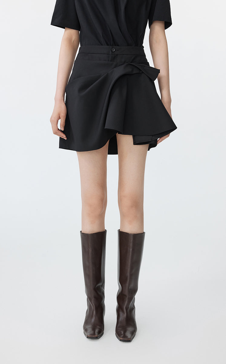 Skirt / JNBY A-Line Wool Blend Mini Skirt Black