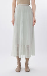 Skirt / JNBY A-Line Pleated Mesh Maxi Skirt