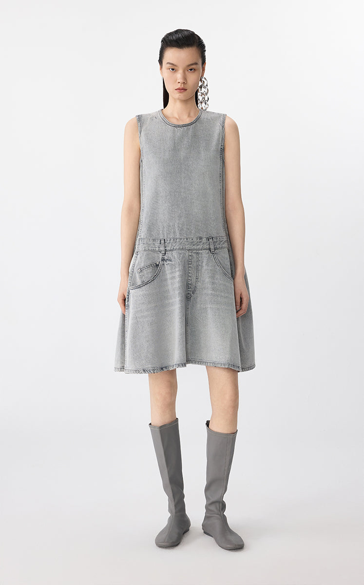 Dress / JNBY Sleeveless Cotton Shift Dress White