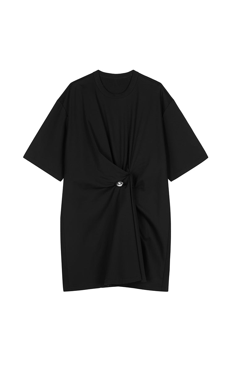 Dress / JNBY Asymmetric Cotton Short Sleeve Dress