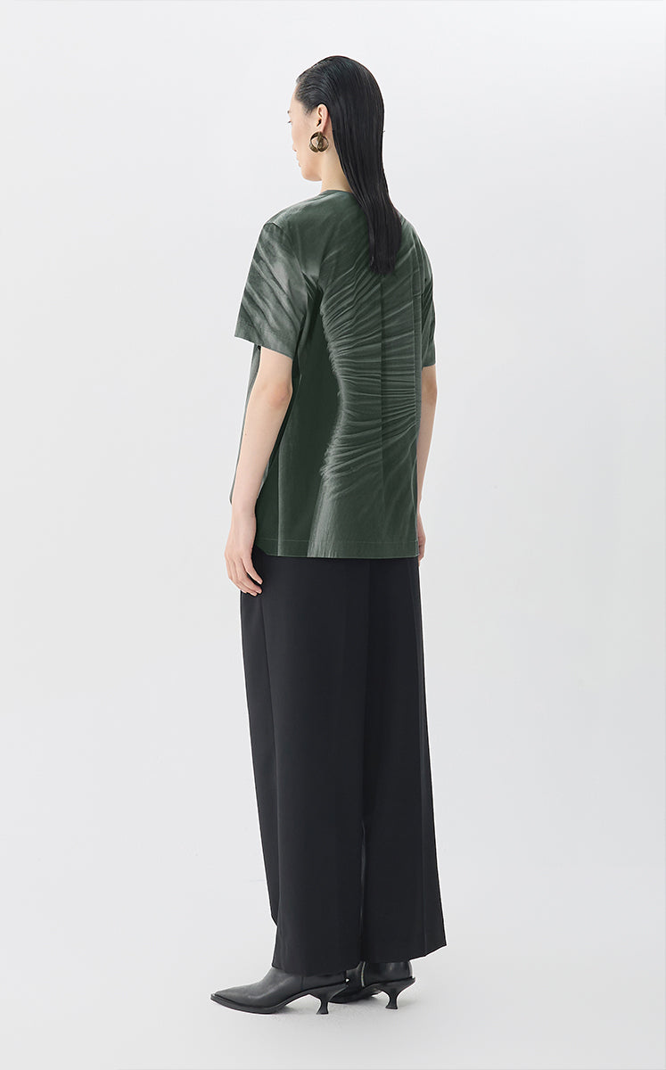 T-shirt / JNBY Wrinkled Print Cotton Tee