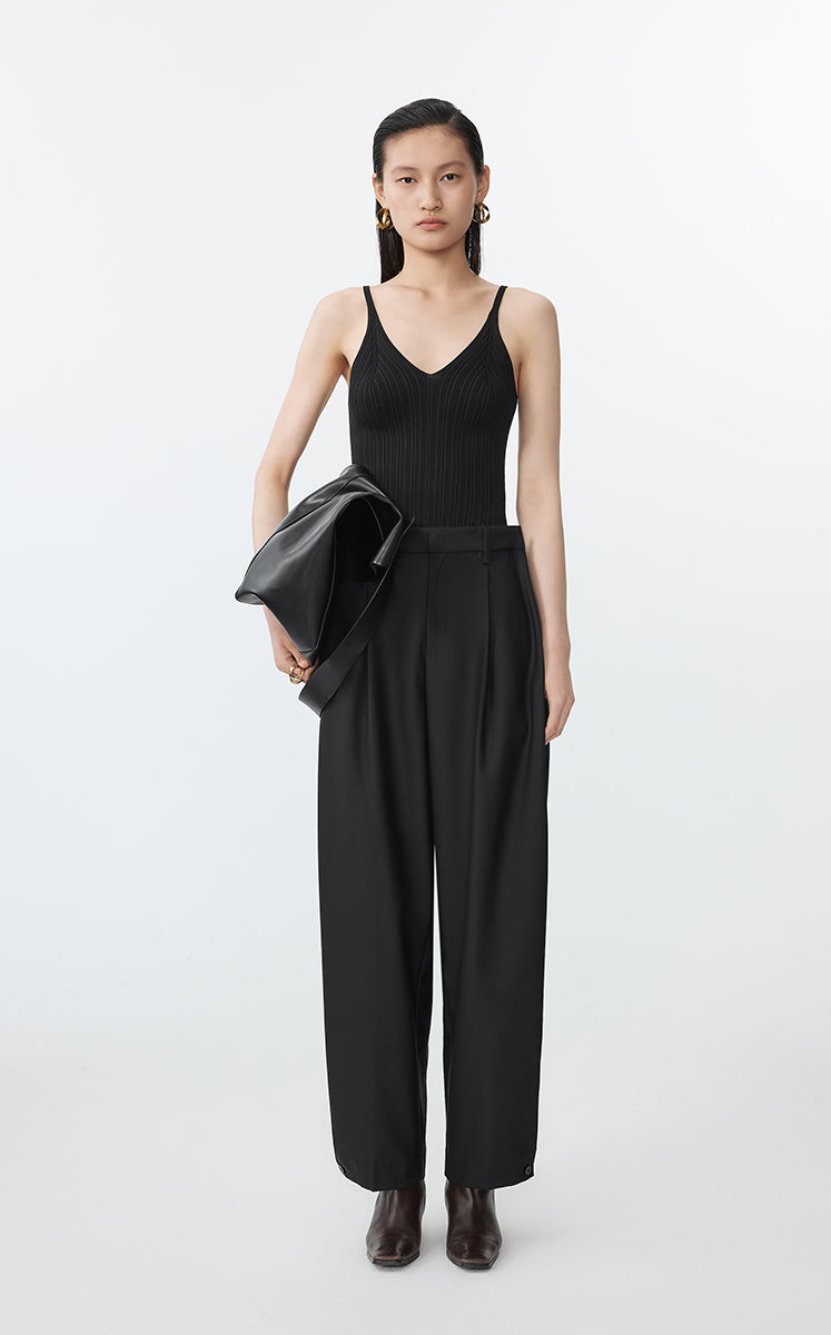 Vest / JNBY Slim Fit Ribbed Tank Black