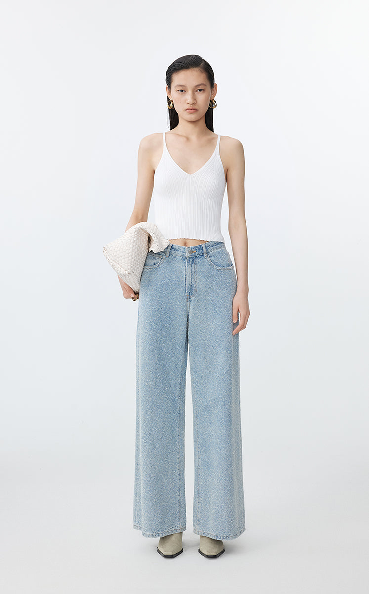 Vest / JNBY Slim Fit Ribbed Tank White