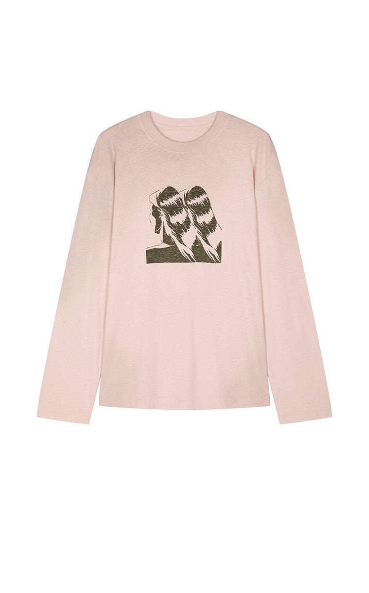 T-shirt / JNBY Black & White Comic Print Cotton Tee