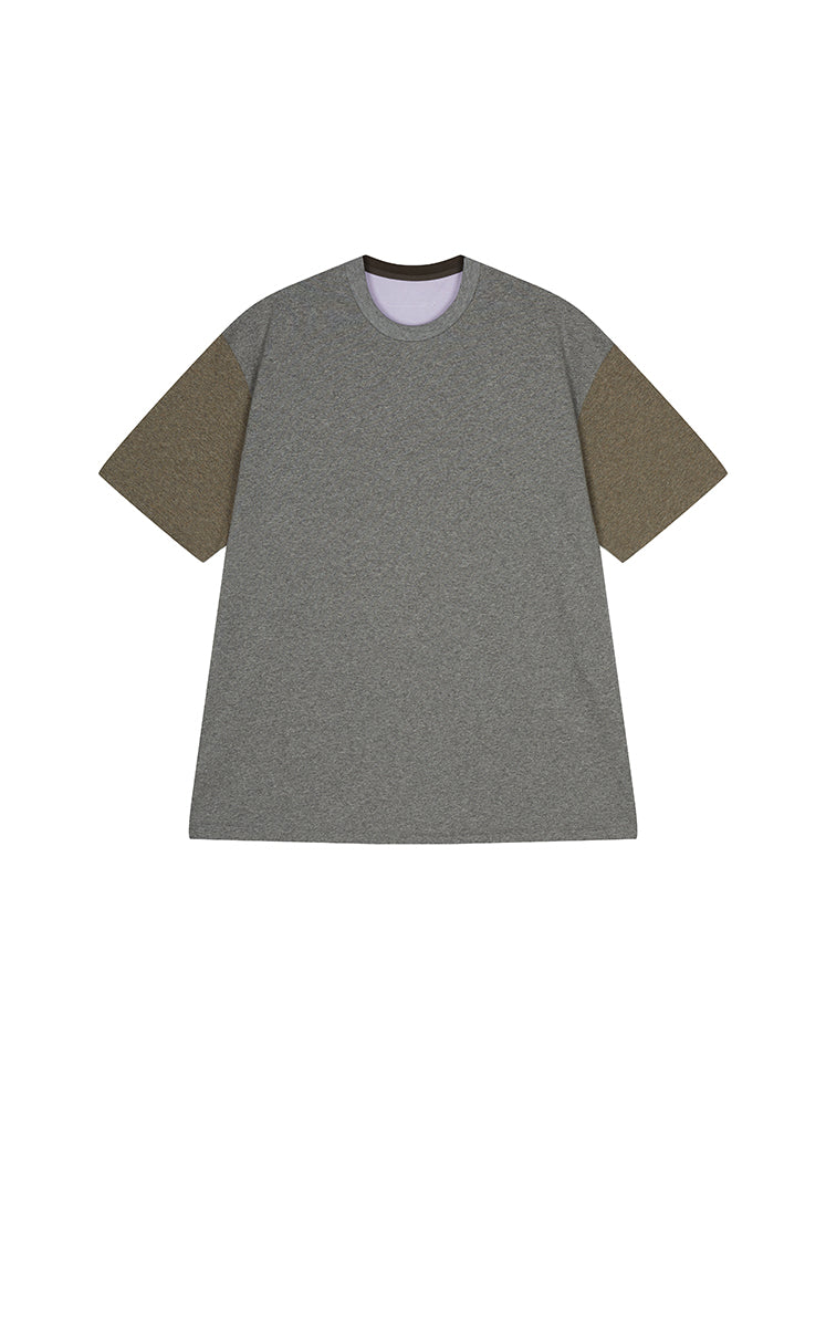 T-shirt / JNBY Colorblock Loose Fit Cotton Tee Grey-Black