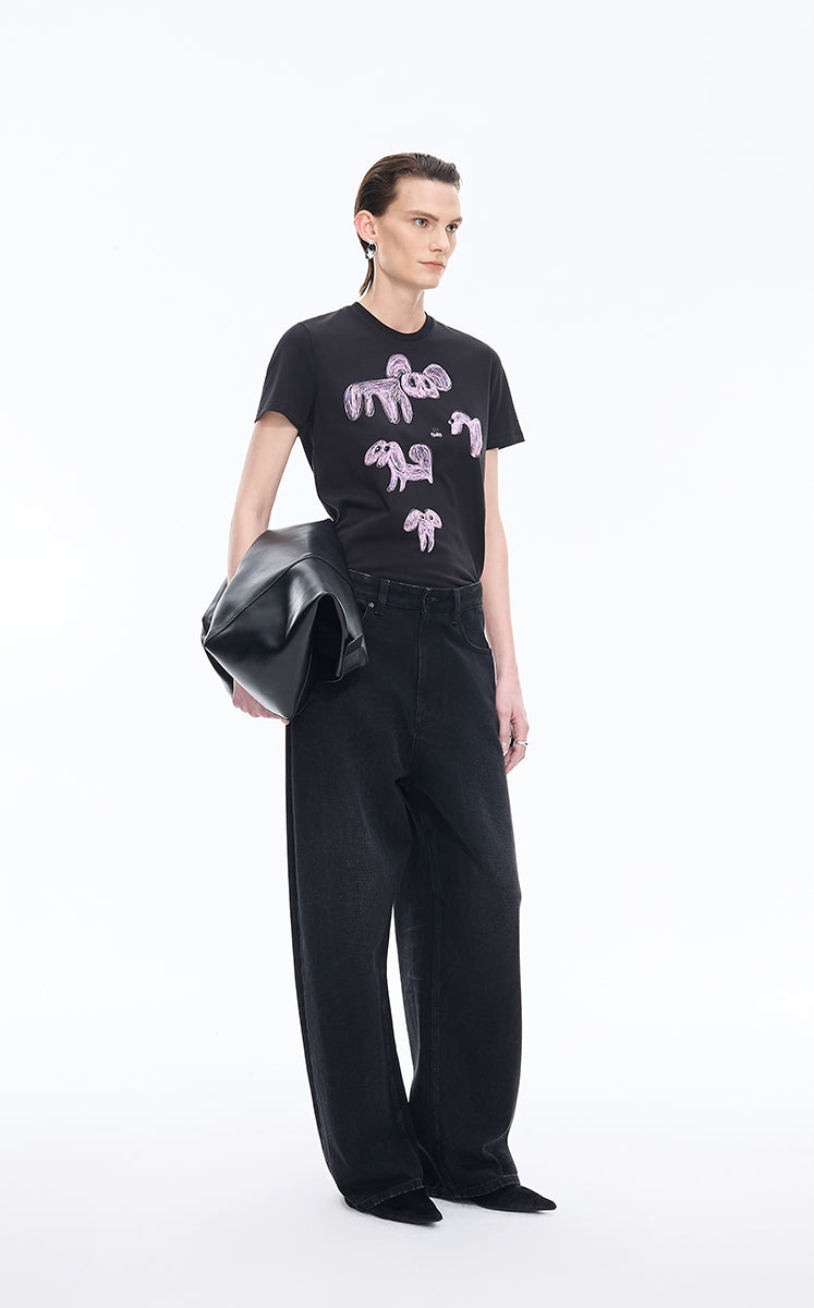 T-shirt / JNBY Animal Graphic Stretch Cotton Tee