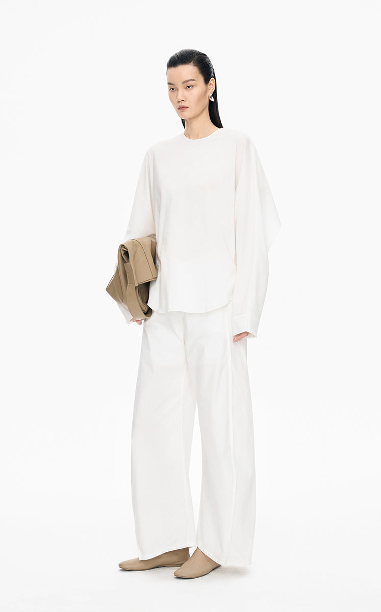 Shirt / JNBY Loose Cotton & Mulberry Silk Top