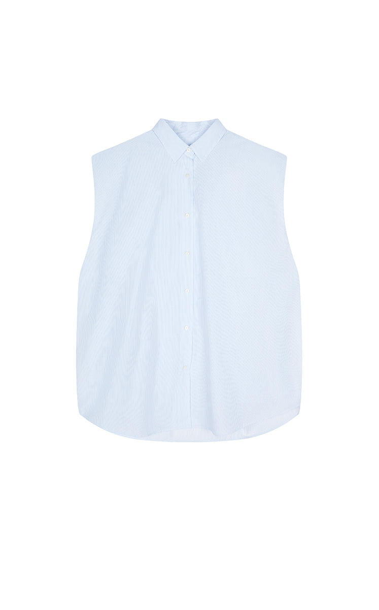 Shirt / JNBY Sleeveless Striped Tie-Waist Blouse