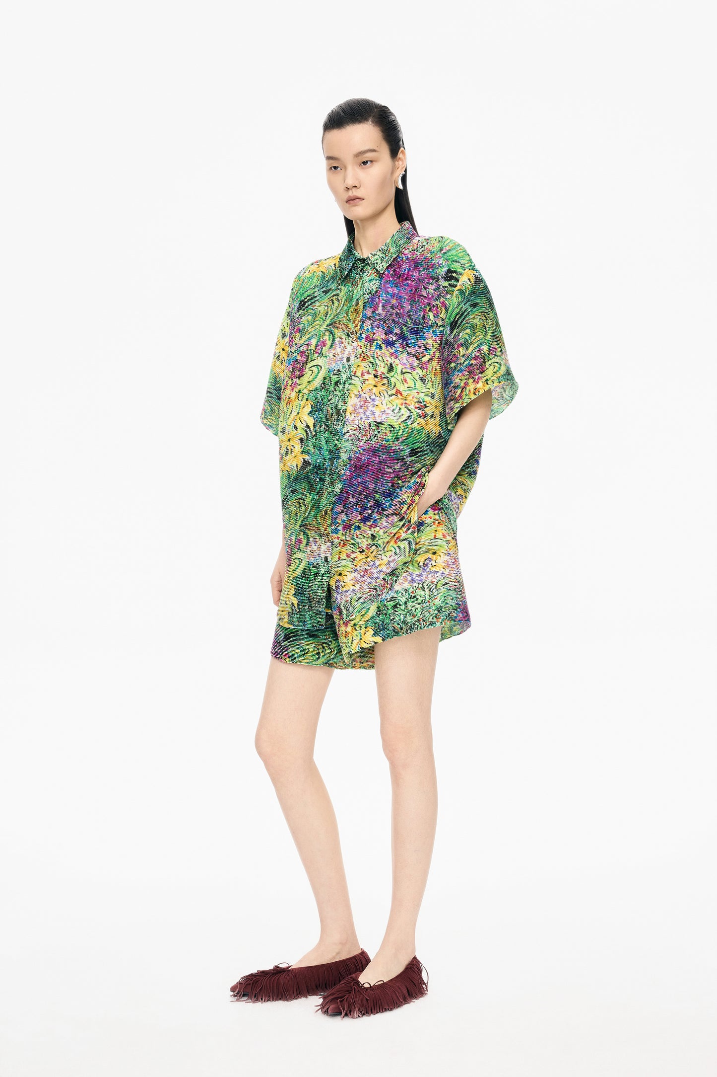 Shirt / JNBY Kew Gardens Pleated Floral Loose Shirt