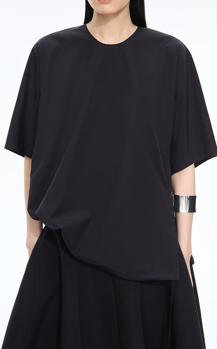 Shirt / JNBY Loose Cotton Poplin Short Sleeve Shirt
