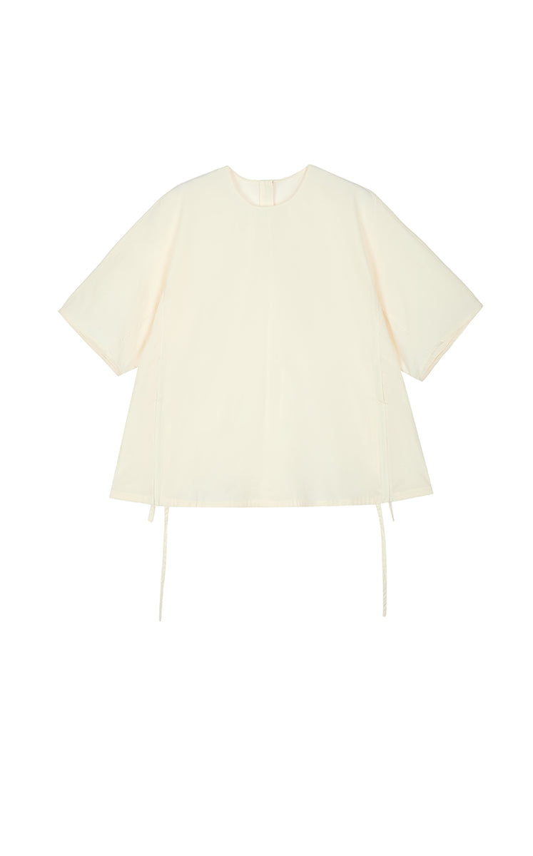 Shirt / JNBY Loose Cotton Poplin Short Sleeve Shirt White