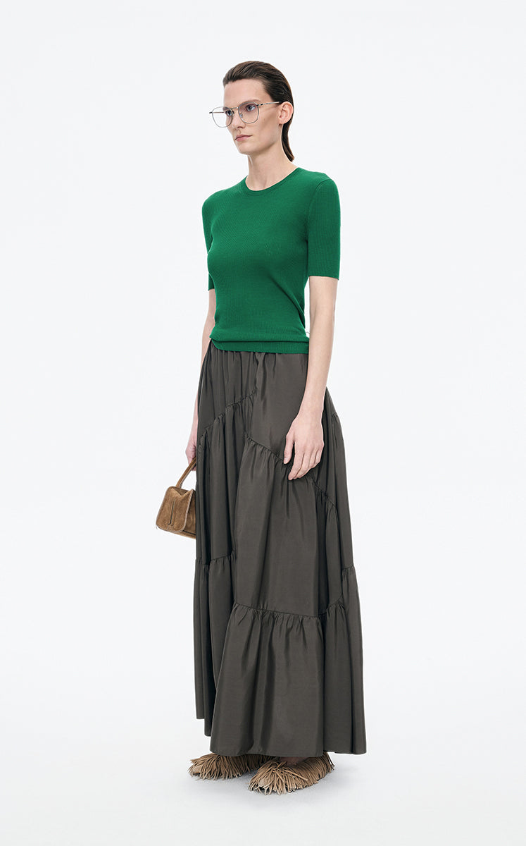 Sweater / JNBY Slim Fit Ultra-Thin Short Sleeve Pullover
