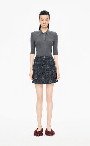 Sweater / JNBY Silk-Cotton Fitted Knit Polo
