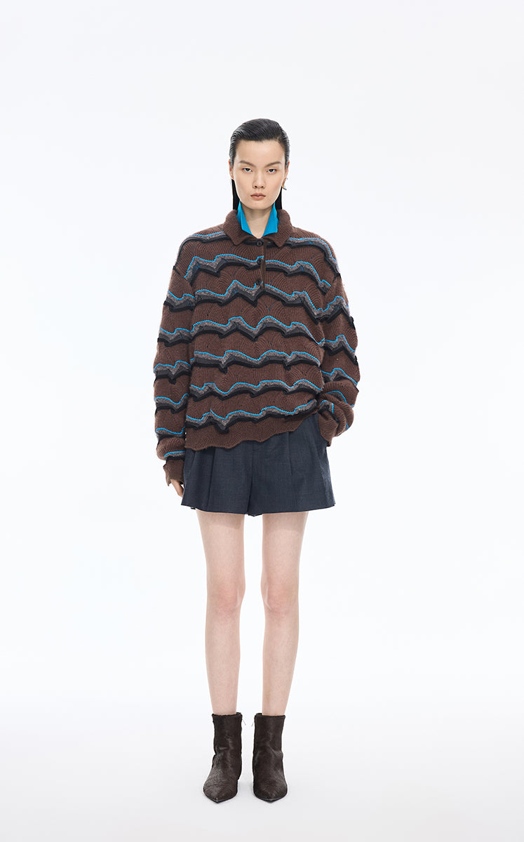 Sweater / JNBY Silk-Cotton Fitted Knit Polo