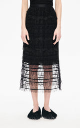 Skirt / JNBY 3D Floral Nylon Mesh Midi Skirt