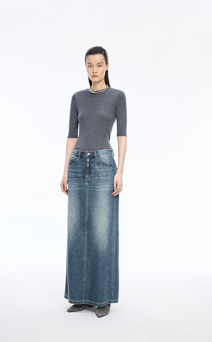 Skirt / JNBY Eco-Friendly A-Line Tencel Long Skirt