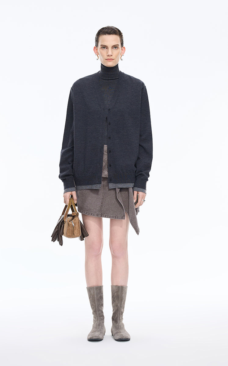 Skirt / JNBY Italian Cotton Twill A-Line Mini Skirt